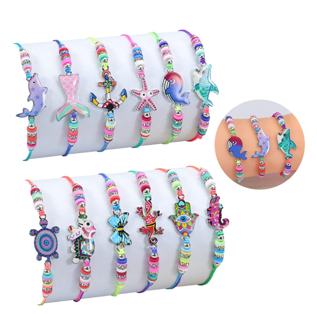 PALAY Bracelet for Girls Stylish Mermaid Friendship Bracelet Cartoon Animal Charm Kids Bracelets for Girls Best Friend Bracelet Set Hand Bracelet Party Bracelet Jewellery Gift for Kids - 12 Pieces PALAY Bracelet for Girls Stylish Mermaid Friendship Bracelet Cartoon Animal Charm Kids Bracelets for Girls Best Friend Bracelet Set Hand Bracelet Party Bracelet Jewellery Gift for Kids - 12 Pieces